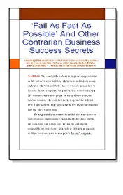 Fail As Fast As Possible And Other Contrarian Business Success Secrets small