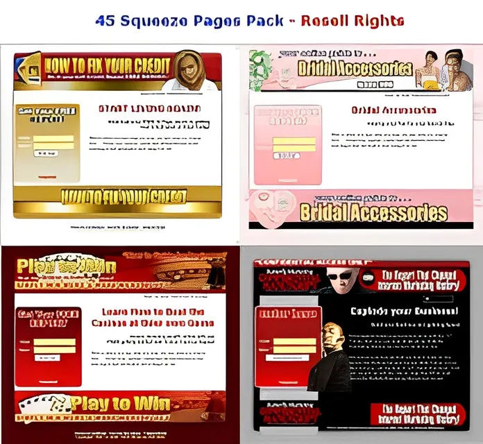 eCover representing 45 Squeeze Pages Pack eBooks & Reports/Videos, Tutorials & Courses with Personal Use Rights
