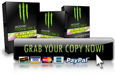 eCover representing eCover Monsters 10 Premium Header Pack  with Master Resell Rights