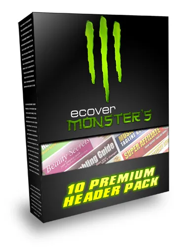 eCover representing eCover Monsters 10 Premium Header Pack  with Master Resell Rights
