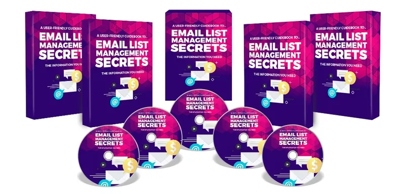 eCover representing Email List Management Secrets eBooks & Reports with Private Label Rights