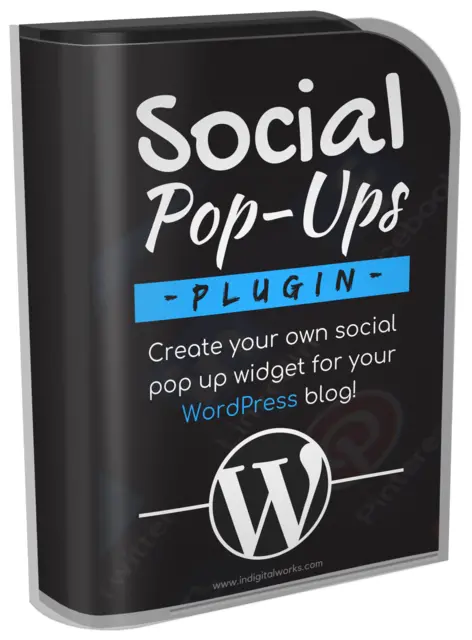 eCover representing Social Pop-Ups Plugin  with Resell Rights
