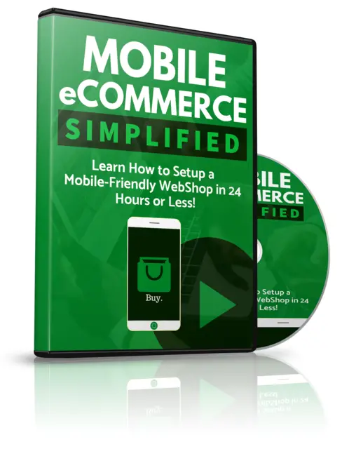 eCover representing Mobile eCommerce Simplified Videos, Tutorials & Courses with Private Label Rights