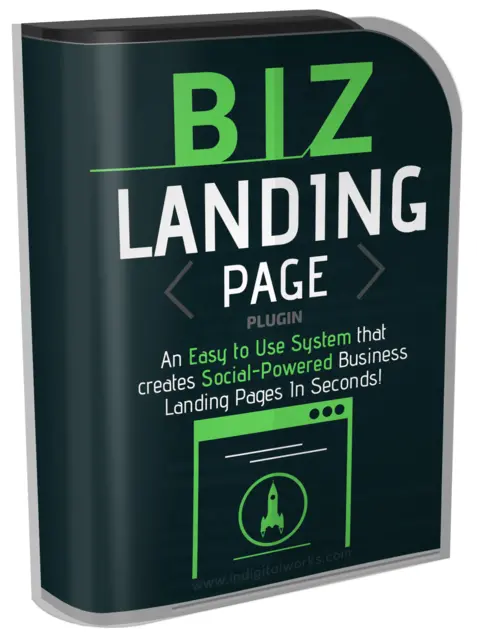 eCover representing BIZ Landing Page Plugin  with Resell Rights