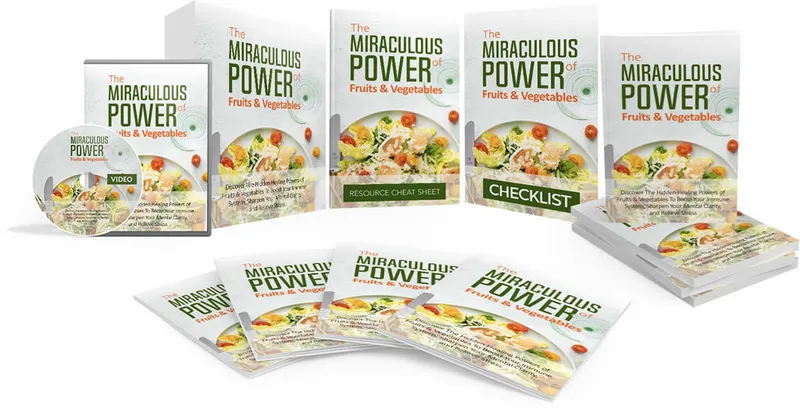 eCover representing The Miraculous Power Of Fruit and Vegetables Video Upgrade Videos, Tutorials & Courses with Master Resell Rights