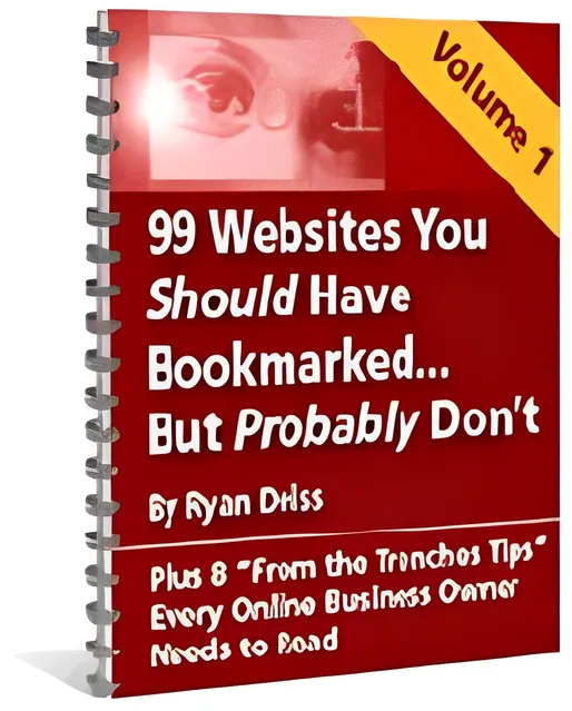 eCover representing 99 Websites You Should Have Bookmarked : Volume 1 eBooks & Reports with Master Resell Rights