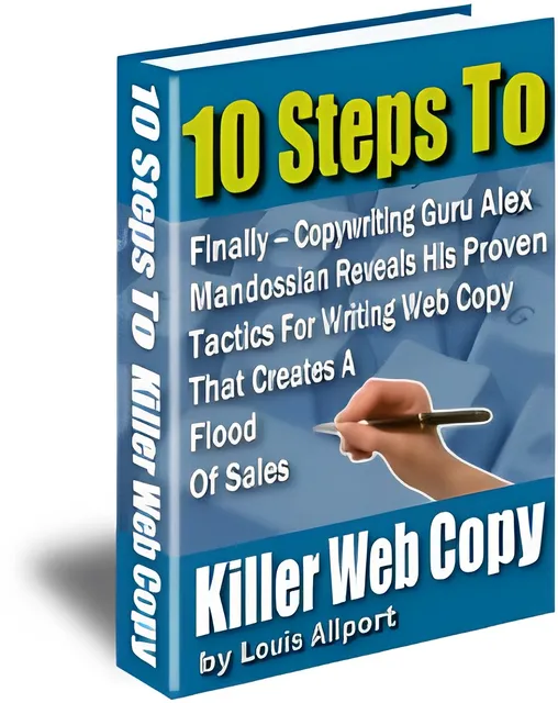 eCover representing 10 Steps To Killer Web Copy eBooks & Reports with Master Resell Rights