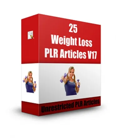 eCover representing 25 Weight Loss PLR Articles V17  with Private Label Rights