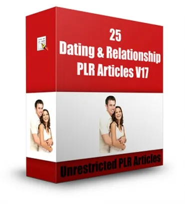 eCover representing 25 Dating & Relationship PLR Articles V17  with Private Label Rights