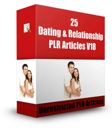 eCover representing 25 Dating & Relationship PLR Articles V18  with Private Label Rights