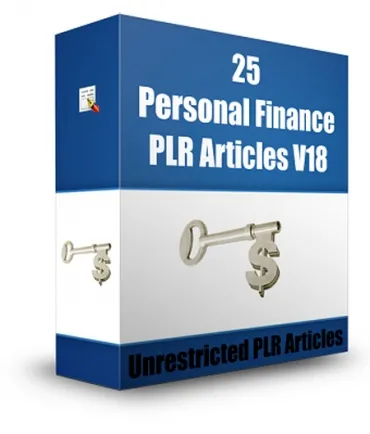 eCover representing 25 Personal Finance PLR Articles V18  with Private Label Rights