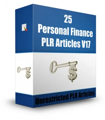 eCover representing 25 Personal Finance PLR Articles V17  with Private Label Rights