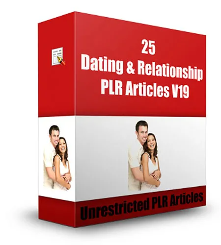eCover representing 25 Dating & Relationship PLR Articles V19  with Private Label Rights