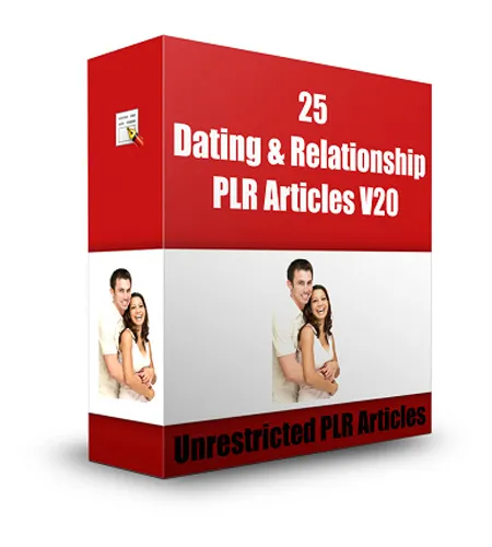 eCover representing 25 Dating & Relationship PLR Articles V20  with Private Label Rights