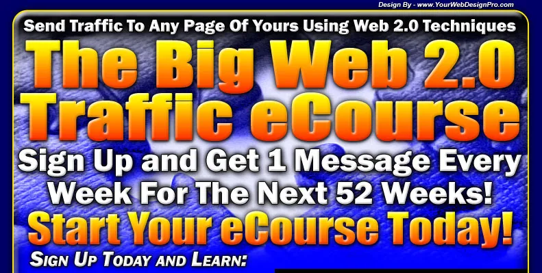 eCover representing The Big Web 2.0 Traffic eCourse Articles, Newsletters & Blog Posts with Personal Use Rights