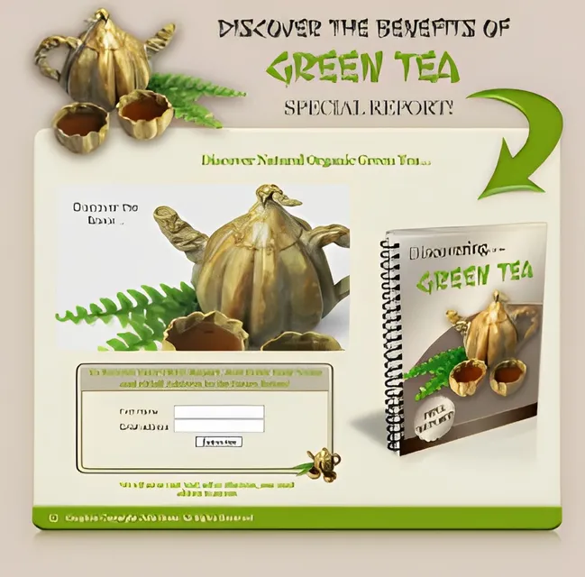 eCover representing Discover The Benefits Of Green Tea Special Report! eBooks & Reports/Videos, Tutorials & Courses with Master Resell Rights