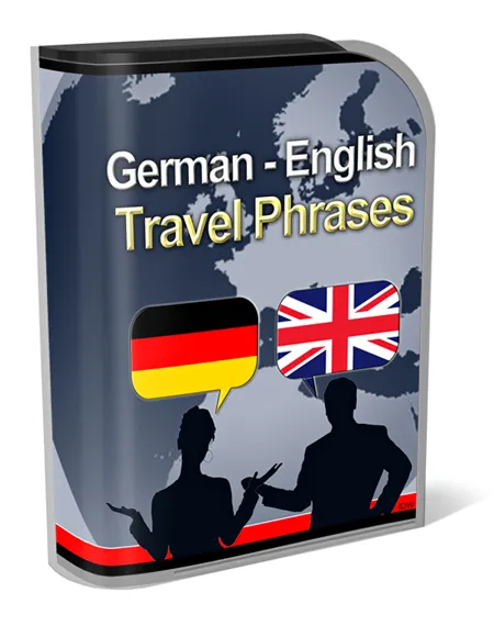 eCover representing English German Travel Phrases Videos, Tutorials & Courses with Private Label Rights