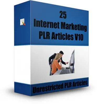 eCover representing 25 Internet Marketing PLR Articles V10  with Private Label Rights