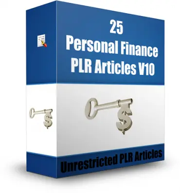 eCover representing 25 Personal Finance PLR Articles V10  with Private Label Rights