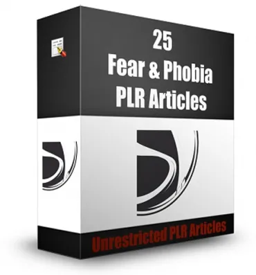 eCover representing 25 Fear and Phobia PLR Articles  with Private Label Rights