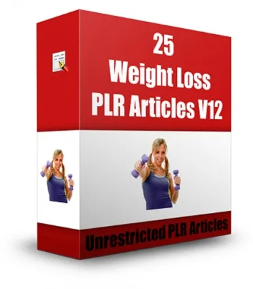 eCover representing 25 Weight Loss PLR Articles V12  with Private Label Rights