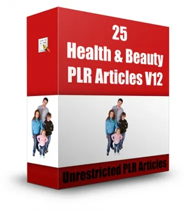 eCover representing 25 Health & Beauty PLR Articles V12  with Private Label Rights