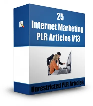 eCover representing 25 Internet Marketing PLR Articles V13  with Private Label Rights