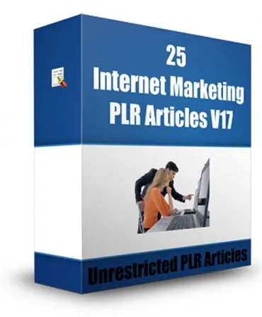 eCover representing 25 Internet Marketing PLR Articles V17  with Private Label Rights