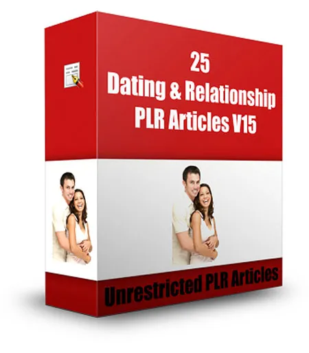 eCover representing 25 Dating & Relationship PLR Articles V15  with Private Label Rights