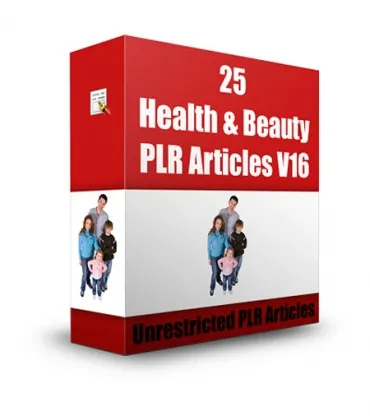 eCover representing Health and Beauty PLR Articles V16  with Private Label Rights