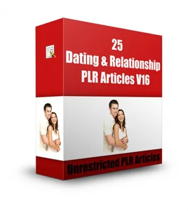 eCover representing 25 Dating & Relationship PLR Articles V16  with Private Label Rights