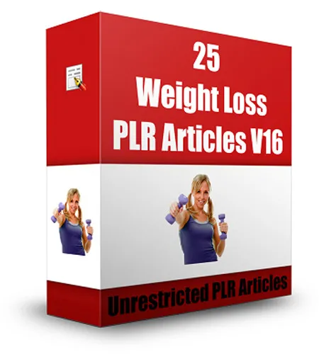 eCover representing 25 Weight Loss PLR Articles V16  with Private Label Rights