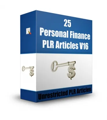 eCover representing 25 Personal Finance PLR Articles V16  with Private Label Rights