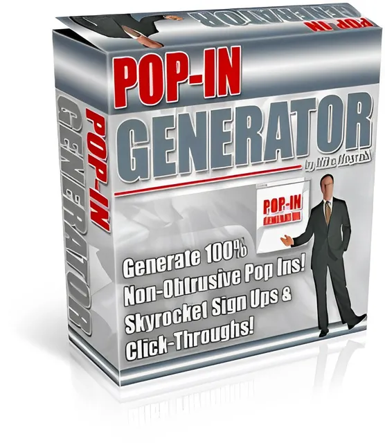 eCover representing Pop-In Generator  with Master Resell Rights