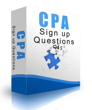 eCover representing CPA Signup Questions eBooks & Reports with Private Label Rights