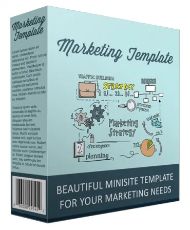 eCover representing Marketing Minisite Template V111016  with Private Label Rights