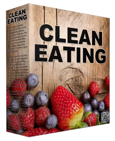 eCover representing Clean Eating PLR Articles  with Private Label Rights