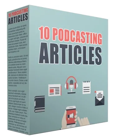 eCover representing 10 Podcasting Articles  with Private Label Rights
