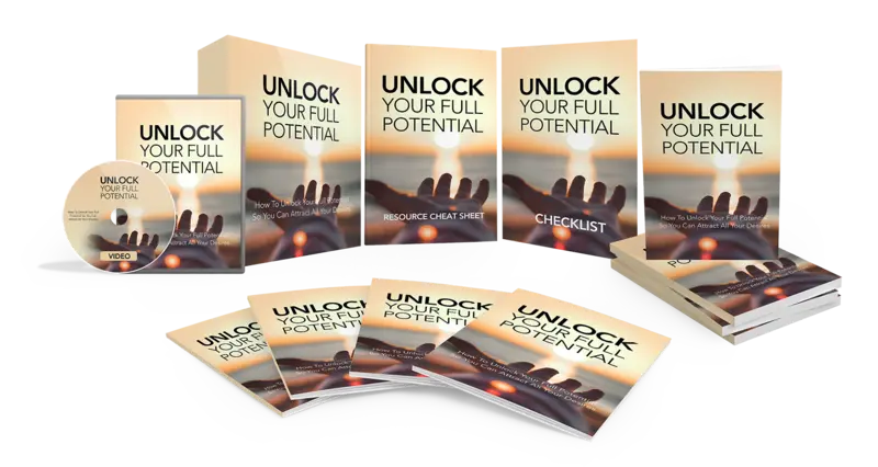 eCover representing Unlock Your Full Potential Video Course Videos, Tutorials & Courses with Master Resell Rights