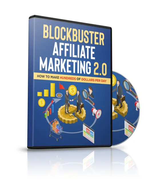 eCover representing Blockbuster Affiliate Marketing 2.0. Videos, Tutorials & Courses with Private Label Rights