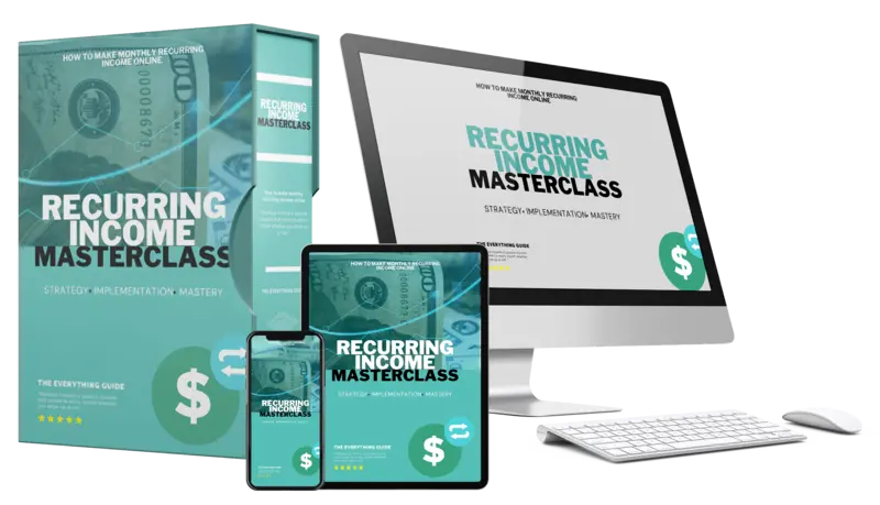 eCover representing Recurring Income Masterclass eBooks & Reports with Master Resell Rights