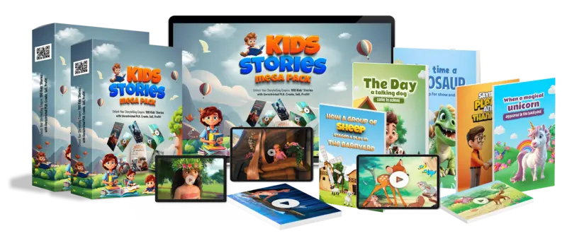 eCover representing Kids Stories Mega Pack eBooks & Reports with 