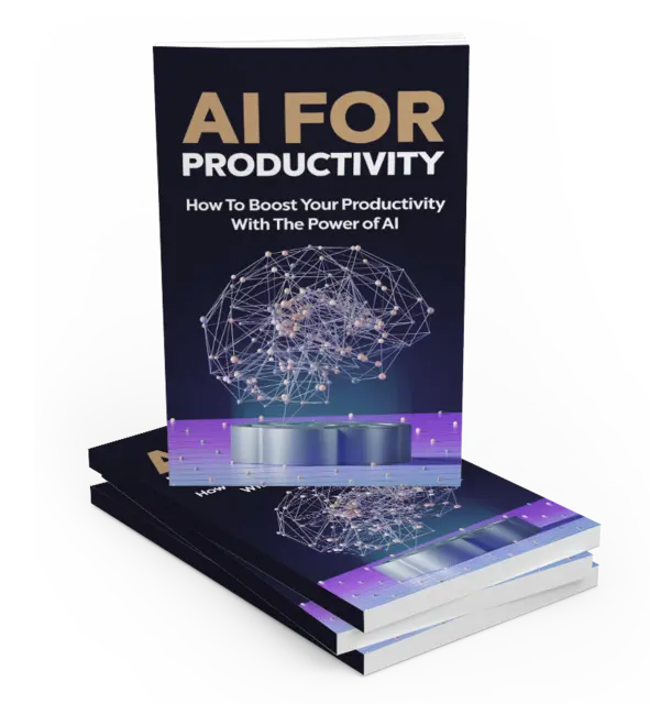 eCover representing AI for Productivity eBooks & Reports with Master Resell Rights
