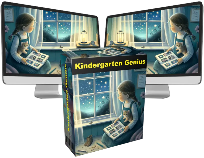 eCover representing Kindergarten Genius Graphics & Designs with Private Label Rights