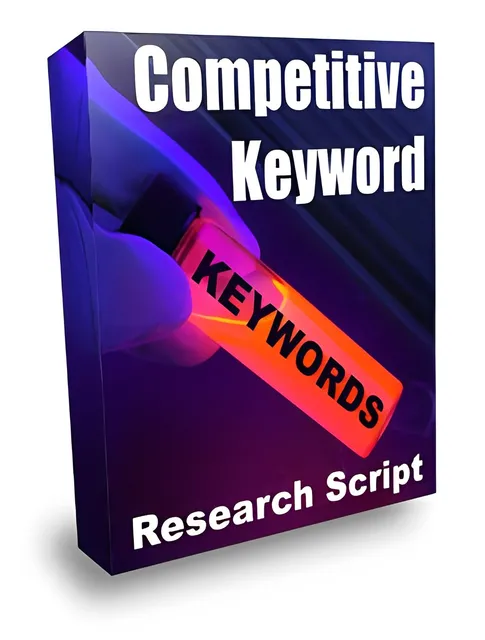 eCover representing Competitive Keyword Research Script Software & Scripts with Master Resell Rights
