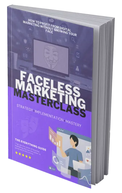 eCover representing Faceless Marketing Masterclass  with 