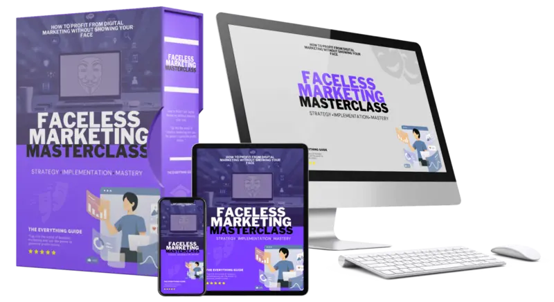 eCover representing Faceless Marketing Masterclass  with 