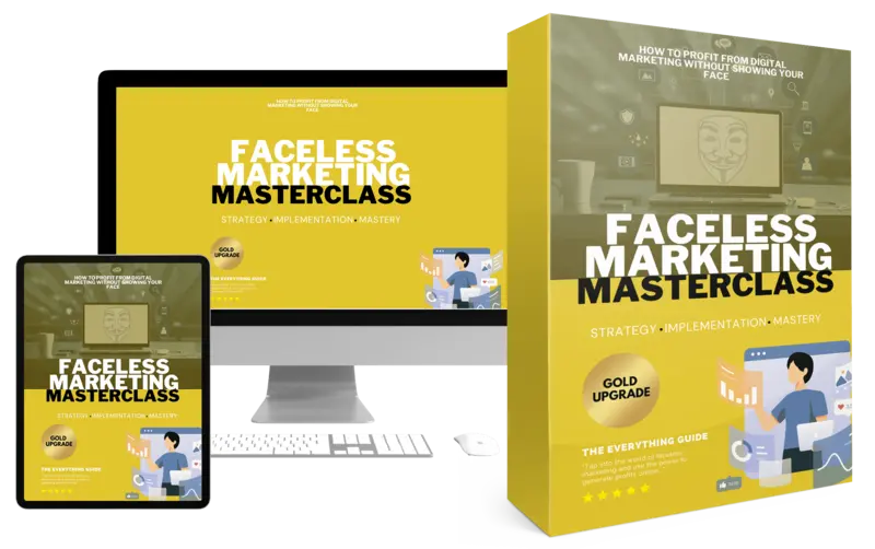 eCover representing Faceless Marketing Masterclass Video Upgrade  with 