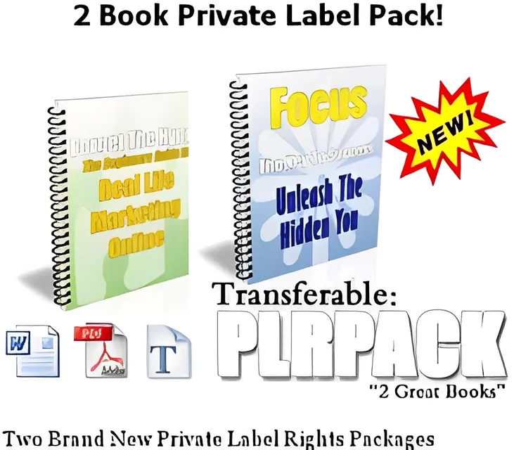 eCover representing 2 PLR Pack eBooks & Reports with Private Label Rights