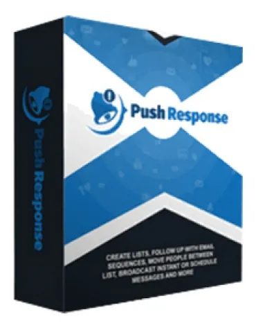 eCover representing Push Response Review Pack  with Private Label Rights